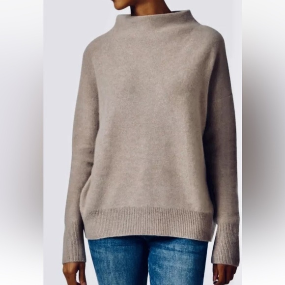 Vince Boiled Cashmere Funnel Neck Sweater Size Medium - Picture 1 of 8
